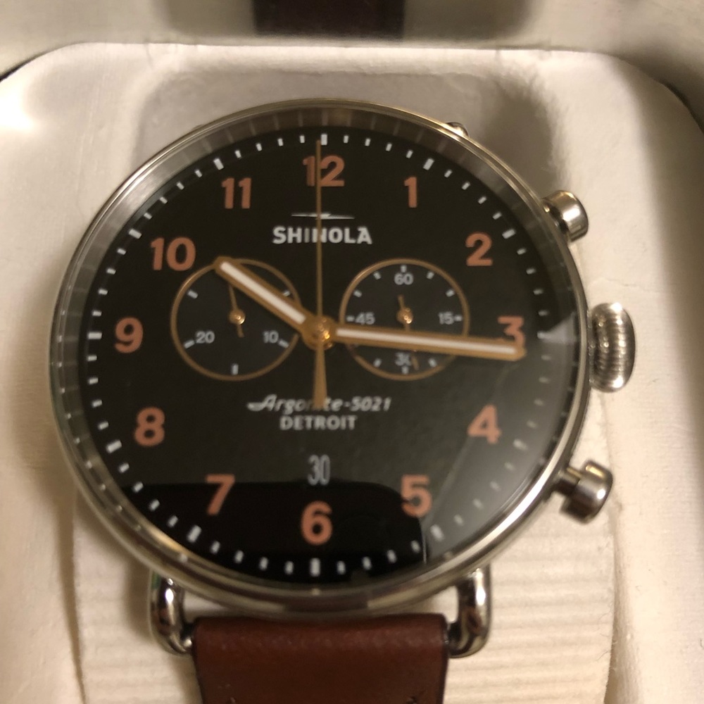 Shinola Canfield Chrono like new!